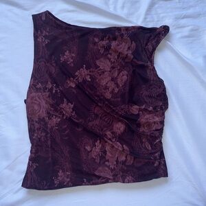 Floral Burgundy Women's Top